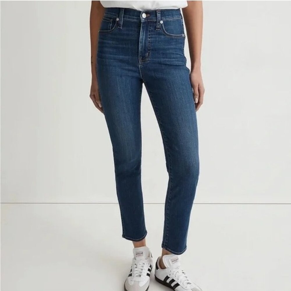 Madewell ‎ Stovepipe Jeans Size 26 Blue Denim Cotton Blend Mid-Rise Relaxed Fit